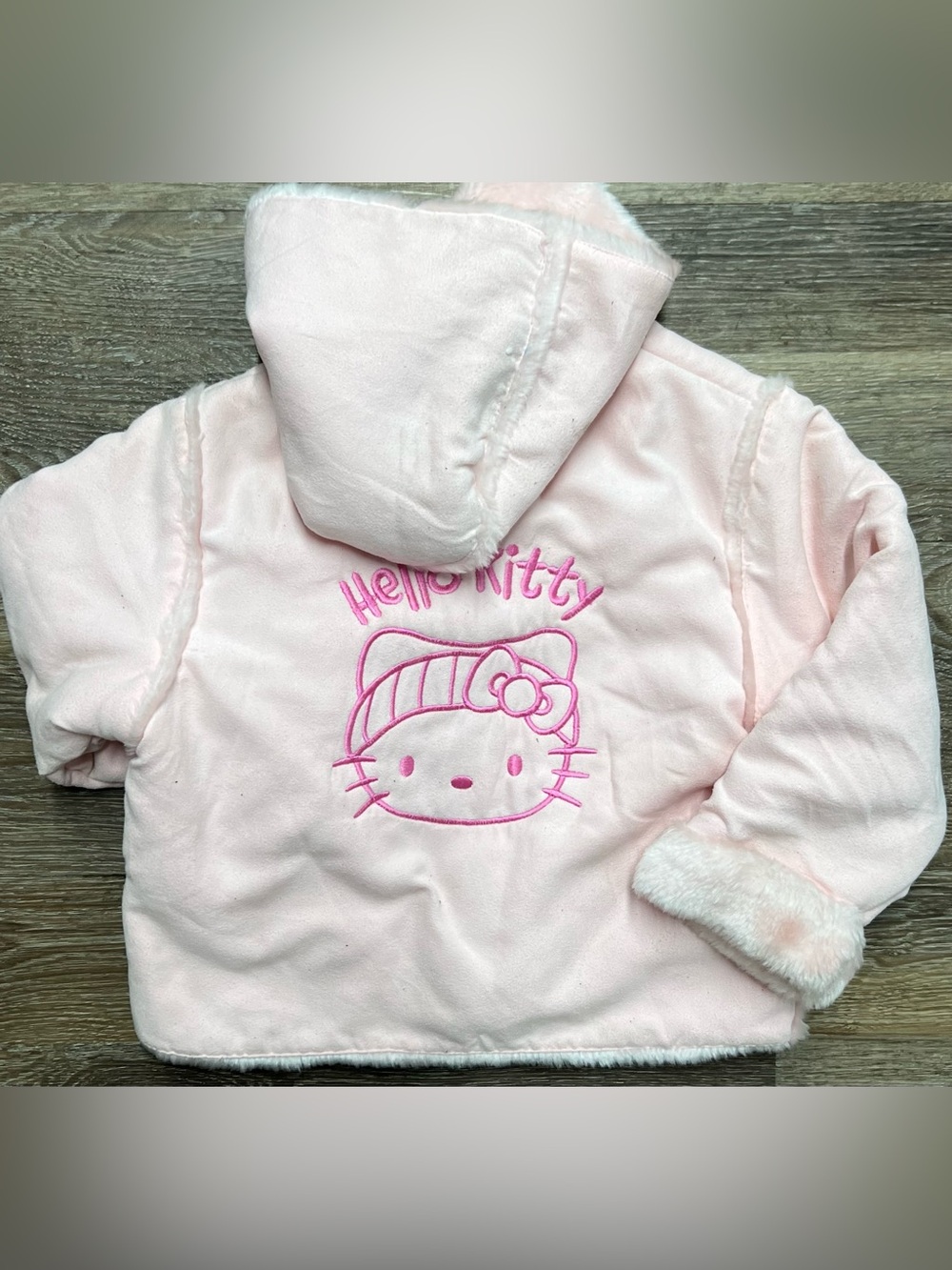 Hello Kitty By Sanrio Pink Jacket Faux Suede With Hood Size 2T
